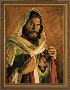 Sacred Heart of Jesus by Jason Jenicke - Gold Framed Art